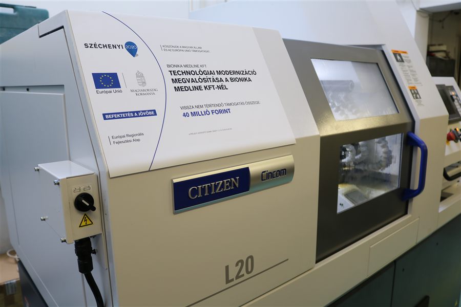 A projekt keretében beszerzett gyártóberendezés