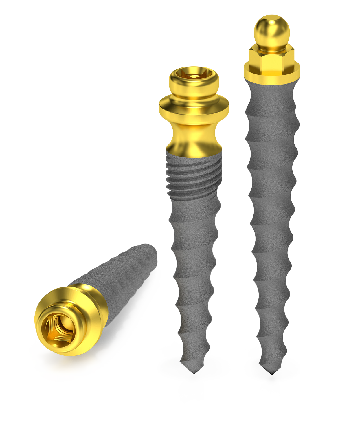 Slim BG és Microlock, hasonló implantátumtesttel, de különböző fejkialakítással.