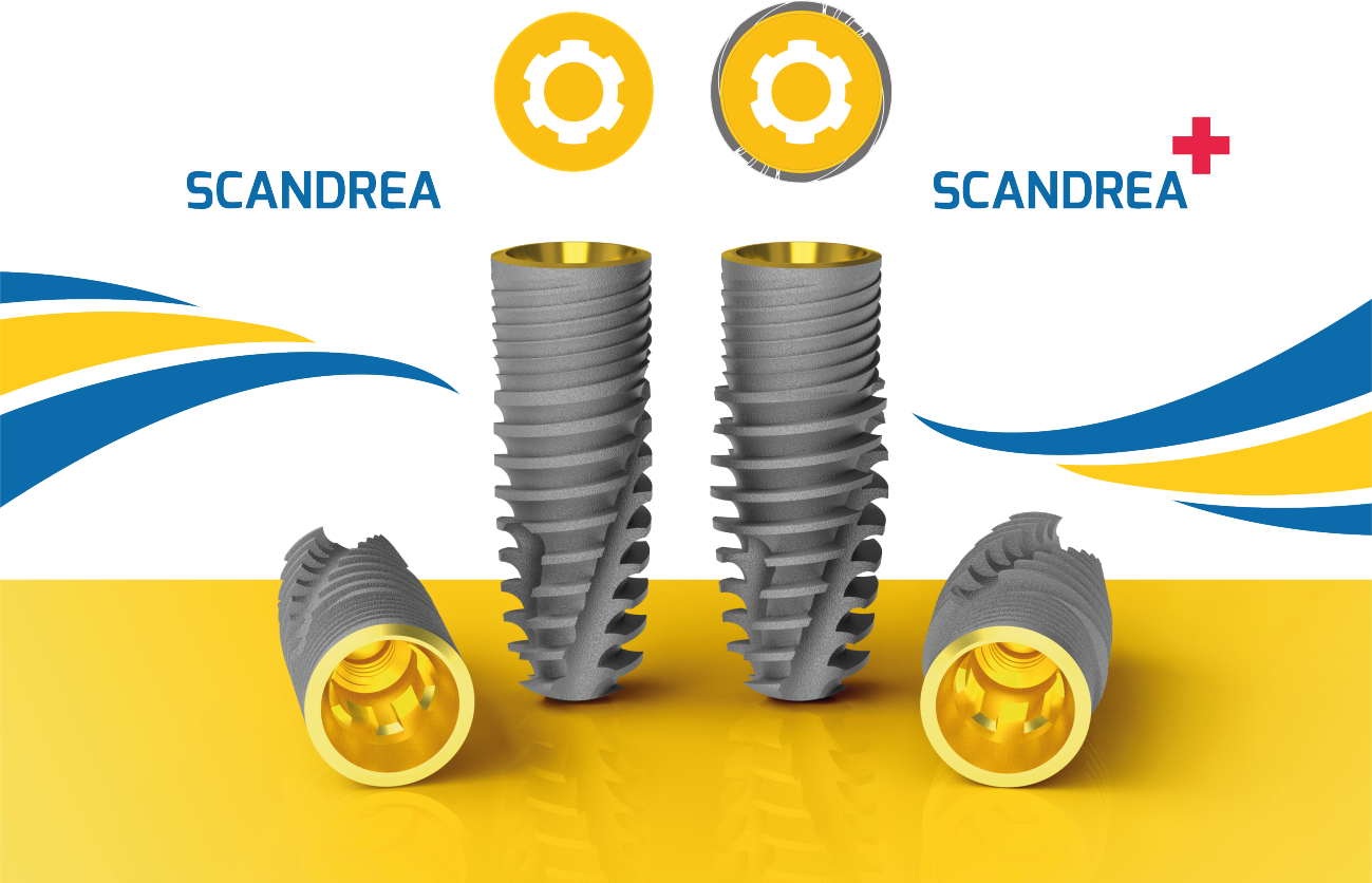 Scandrea implantátum, normál kontúrral és az új Scandrea+ implantátum, emelt kontúros változatban.