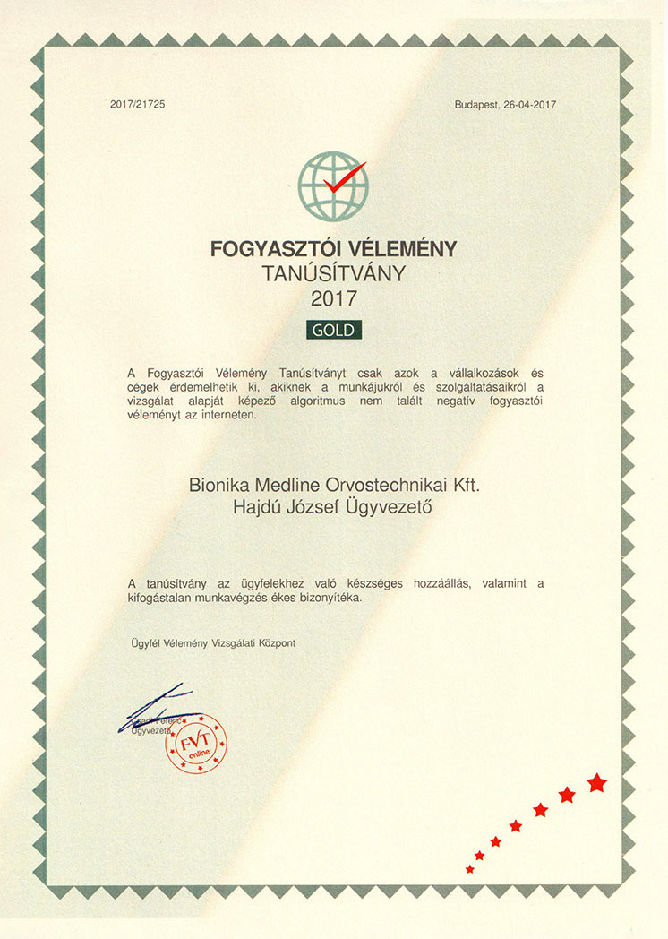 fogyasztoi-velemeny-tanusitvany Fogyasztói vélemény GOLD 2017